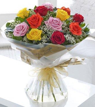 Assorted Valentine Rose Bouquet flowers CityFlowersIndia 