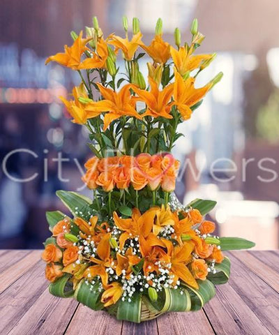 A HUGE LILY ARRANGEMENT flowers CityFlowersIndia 