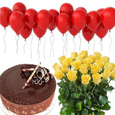 Perfect Birthday Surprise with Balloons flowers CityFlowersIndia 