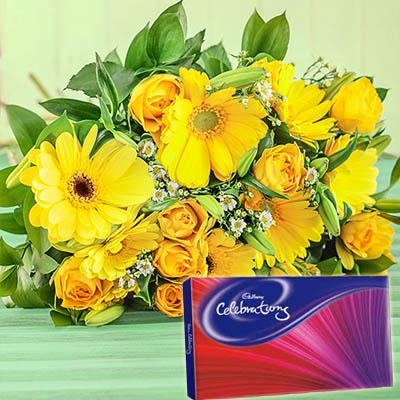 Diwali Sunshine Bouquet flowers CityFlowersIndia 