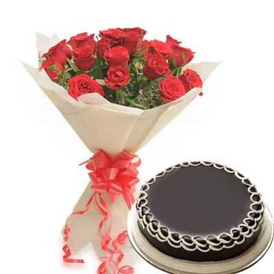 Charming Love (With Cake) flowers CityFlowersIndia 