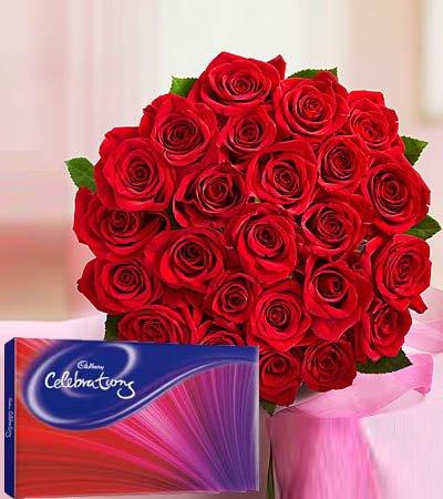 Red Desire Love (With Cadbury) flowers CityFlowersIndia 
