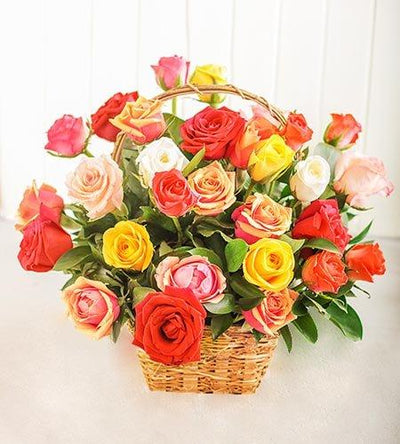 Amazing Mixture - Basket Arrangement flowers CityFlowersIndia 