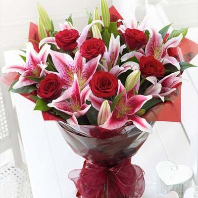 Make me Blush Bouquet flowers CityFlowersIndia 