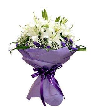 Divine White Lilies Bouquet flowers CityFlowersIndia 