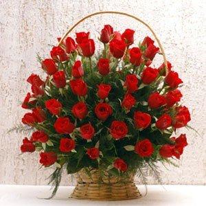 Stunning Valentine Rose Basket. flowers CityFlowersIndia 