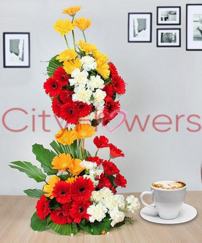 LUSTRE COLOURFUL BASKET flowers CityFlowersIndia 