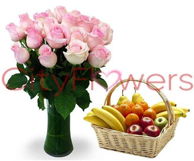 DELIGHTFUL FRUITS AND FLOWERS flowers CityFlowersIndia 