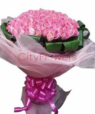 PASTEL PINK BOUQUET flowers CityFlowersIndia 