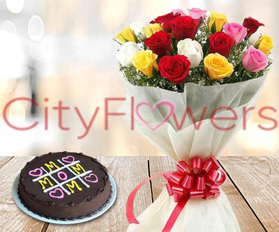 ENDLESS LOVE WITH CAKE flowers CityFlowersIndia 