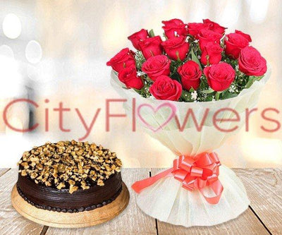 DEEP CHOCO CAKE REUNION flowers CityFlowersIndia 