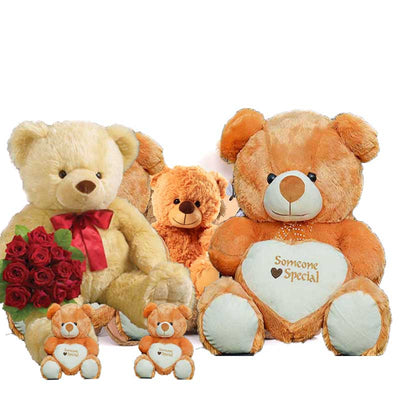 Teddies and Family flowers CityFlowersIndia 