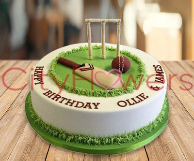 DELIGHTFUL CRICKET THEME CAKE flowers CityFlowersIndia 