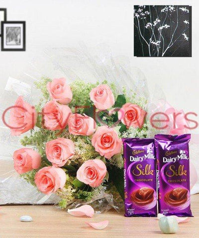 RAINBOW ROSES & CHOCOLATES flowers CityFlowersIndia 