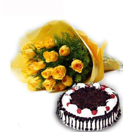 PRETTILY CAKE BOUQUET flowers CityFlowersIndia 