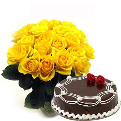 Perfect Day with Cake flowers CityFlowersIndia 