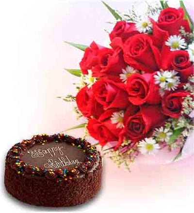 Love Cake Surprise flowers CityFlowersIndia 
