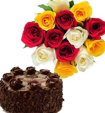 Joyful Cake Surprise flowers CityFlowersIndia 