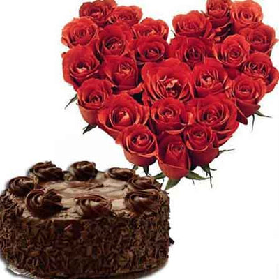 Hearty Surprise with Cake flowers CityFlowersIndia 