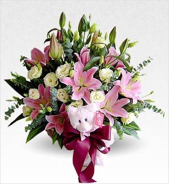 Lily Of My Heart With Teddy flowers CityFlowersIndia 