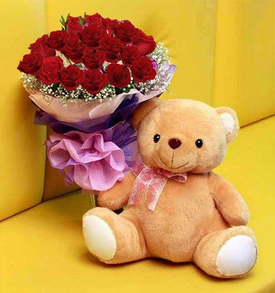 Say Love you with Huggable Bear flowers CityFlowersIndia 