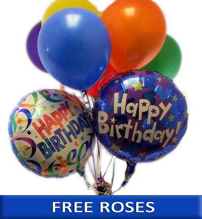 Birthday Balloons (Free roses) flowers CityFlowersIndia 