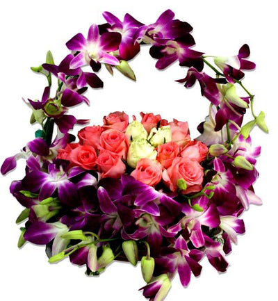 Orchids Decor Basket flowers CityFlowersIndia 