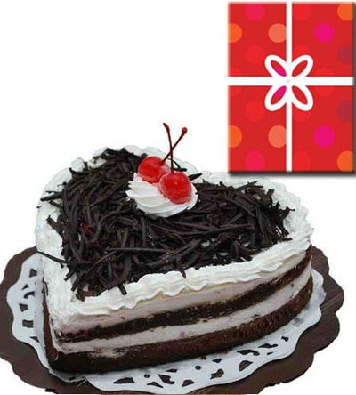 HEARTY CAKE- Black Forest flowers CityFlowersIndia 