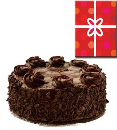 Chocolate Cake and Card. flowers CityFlowersIndia 