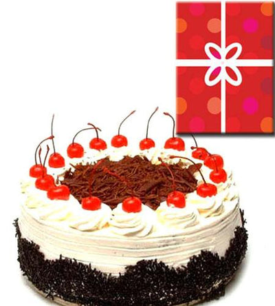 Black Forest Cake & Occasional Card. flowers CityFlowersIndia 