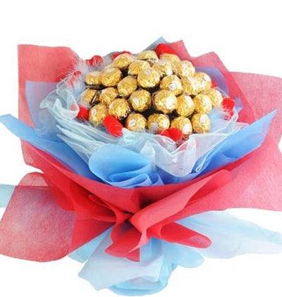 Radiant Ferrero Rocher Bouquet flowers CityFlowersIndia 