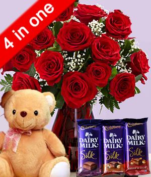 4 in One Love Combo flowers CityFlowersIndia 