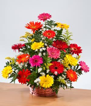 Lustre Colourful Basket flowers CityFlowersIndia 