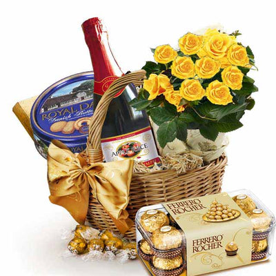 Pleasant Gourmet Basket (With Sparling Apple Juice) flowers CityFlowersIndia 