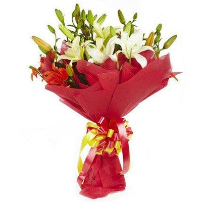 Treasured Pure White Lilies flowers CityFlowersIndia 