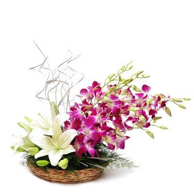 Sterling Basket Arrangement flowers CityFlowersIndia 