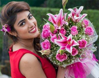 A Gorgeous Pink Surprise flowers CityFlowersIndia 