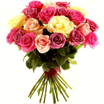 Assorted bouquet of 24 roses flowers CityFlowersIndia 