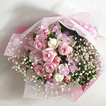 Pink Shower Bouquet flowers CityFlowersIndia 