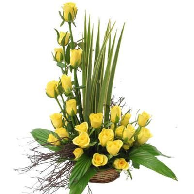 Yellow Delight Basket flowers CityFlowersIndia 