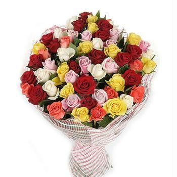 Elegance of 60 assorted Roses. flowers CityFlowersIndia 